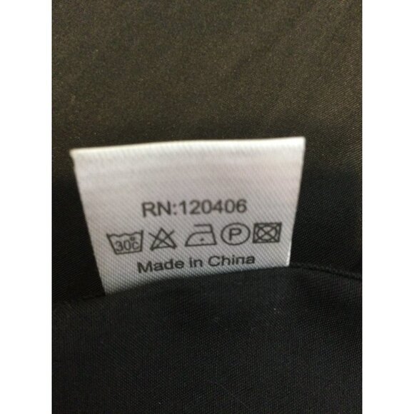 Vitarelli Mens Slim Fit Button-Up Dress Shirt Long Sleeves Collared Black Size 1 - Picture 8 of 8